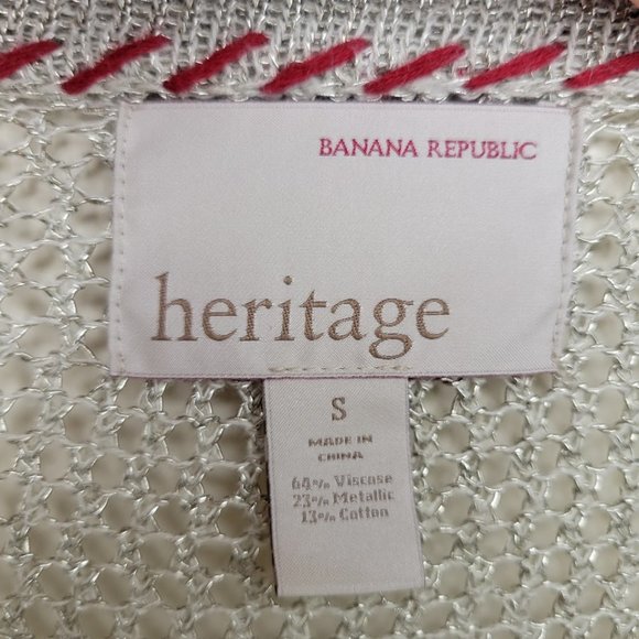 Banana Republic Heritage Silver Open Knit Sweater Size S - Picture 5 of 7